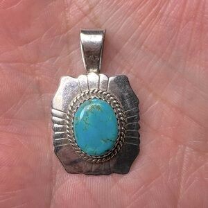 Turquoise Sterling Silver 925 Necklace Pendant